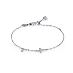0.44 CTW Adjustable Sideways Cross Bracelet B0136CLP75