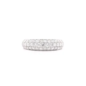 1 Carat Pave Diamond Dome Platinum Band Ring