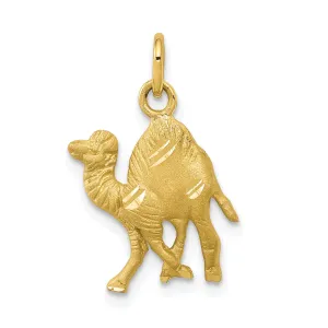 10K Gold Camel Charm Pendant with Polished Finish Solid Design