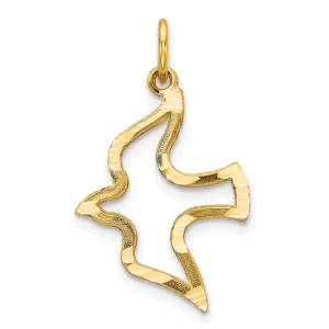 10K Gold Dove Charm with Polished Finish Elegant Solid Design