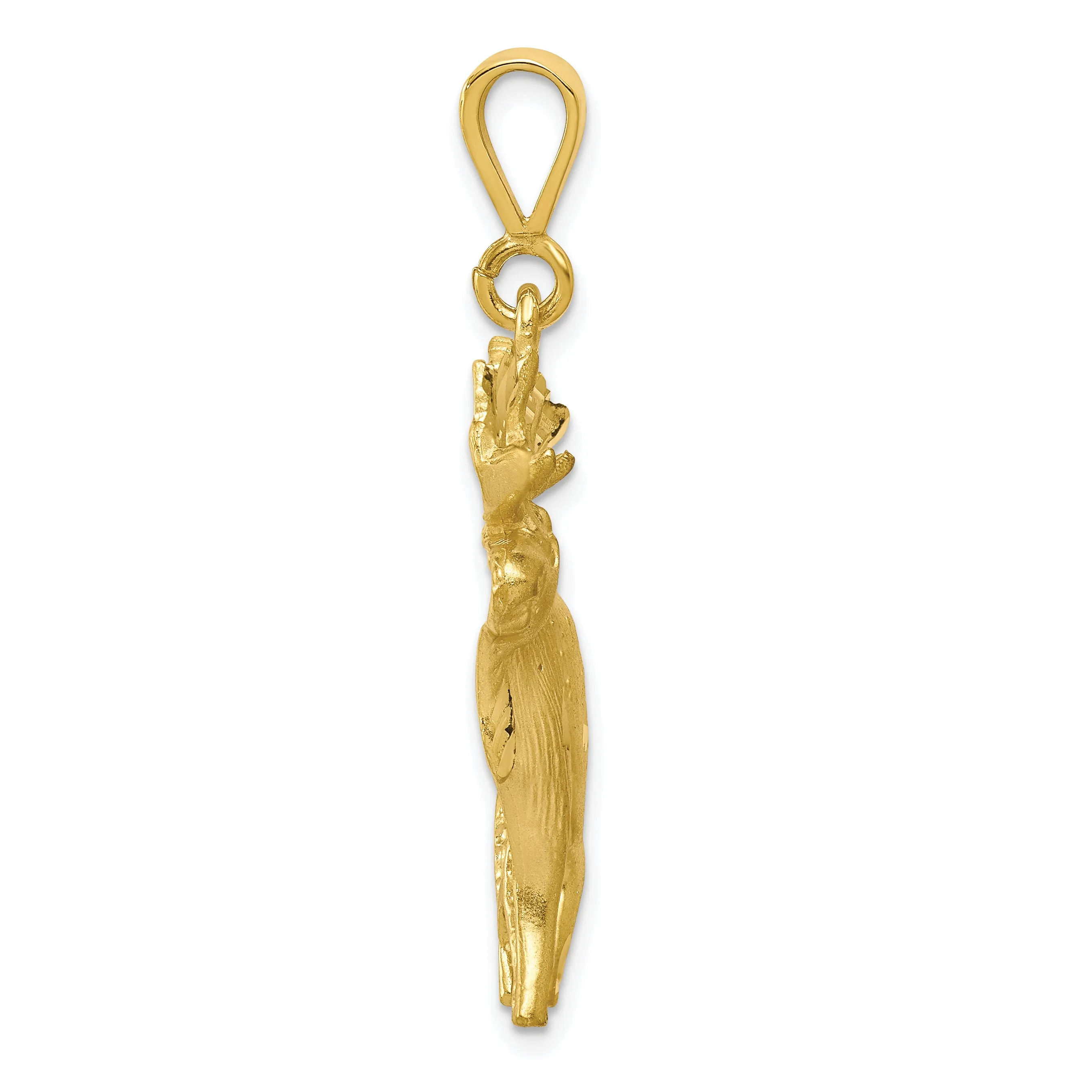 10K Gold Moose Charm Pendant with Polished Solid Finish