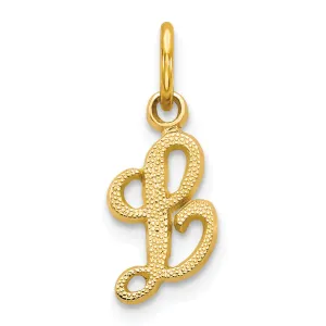 10K Gold Polished Initial L Charm with Elegant Solid Design