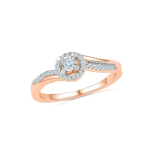 10K Rose Gold 0.15ctw Illusion-Set Round Halo Diamond Promise Ring