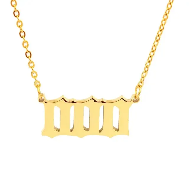 111 222 333 444 555 777 888 999 666 Devil Necklace Stainless Steel Angel Number Necklaces Pendant Charms Minimalist Jewelry