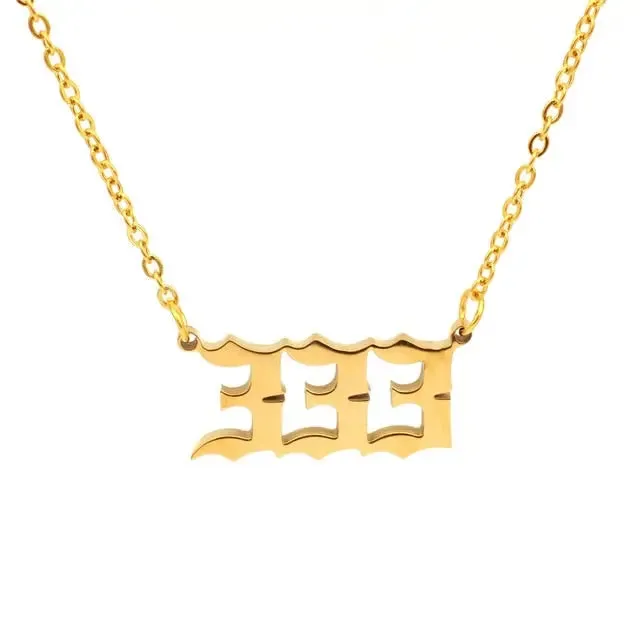 111 222 333 444 555 777 888 999 666 Devil Necklace Stainless Steel Angel Number Necklaces Pendant Charms Minimalist Jewelry
