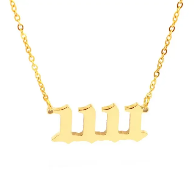 111 222 333 444 555 777 888 999 666 Devil Necklace Stainless Steel Angel Number Necklaces Pendant Charms Minimalist Jewelry
