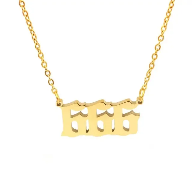 111 222 333 444 555 777 888 999 666 Devil Necklace Stainless Steel Angel Number Necklaces Pendant Charms Minimalist Jewelry