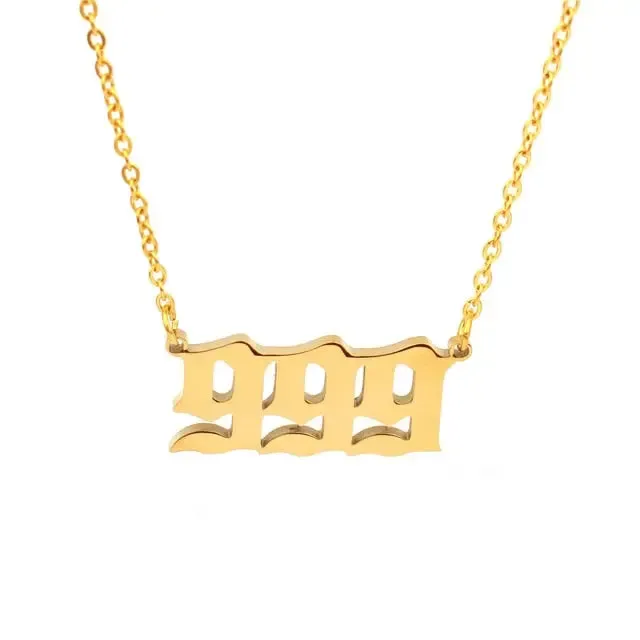 111 222 333 444 555 777 888 999 666 Devil Necklace Stainless Steel Angel Number Necklaces Pendant Charms Minimalist Jewelry