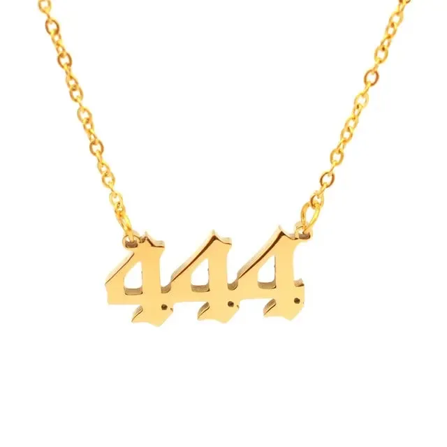 111 222 333 444 555 777 888 999 666 Devil Necklace Stainless Steel Angel Number Necklaces Pendant Charms Minimalist Jewelry