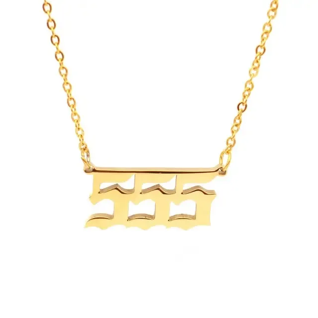111 222 333 444 555 777 888 999 666 Devil Necklace Stainless Steel Angel Number Necklaces Pendant Charms Minimalist Jewelry