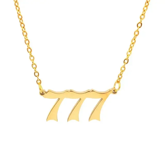 111 222 333 444 555 777 888 999 666 Devil Necklace Stainless Steel Angel Number Necklaces Pendant Charms Minimalist Jewelry