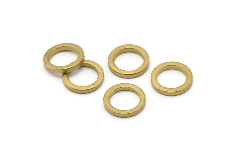 12 Raw Brass Circles (14x2x2mm) Bs 1346