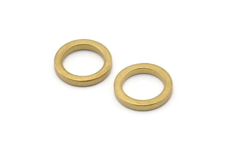 12 Raw Brass Circles (14x2x2mm) Bs 1346
