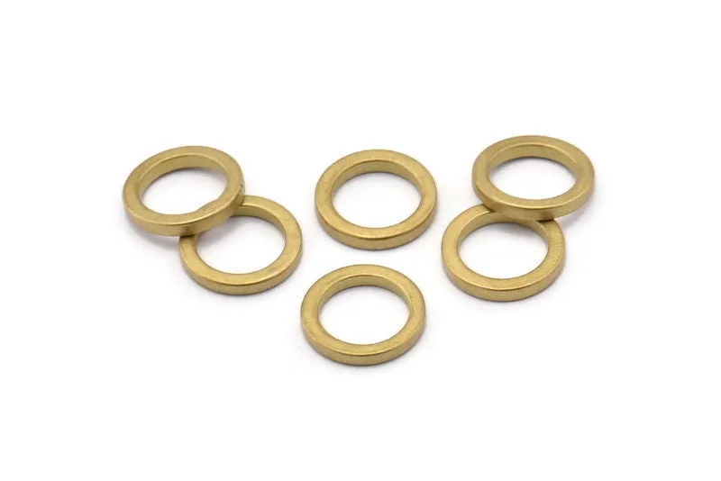 12 Raw Brass Circles (14x2x2mm) Bs 1346