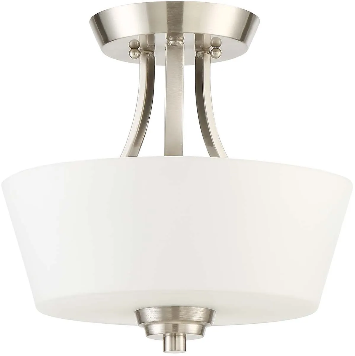 13"W Grace 2-Light Convertible Semi Flush Brushed Polished Nickel