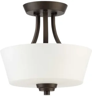 13"W Grace 2-Light Convertible Semi Flush Espresso