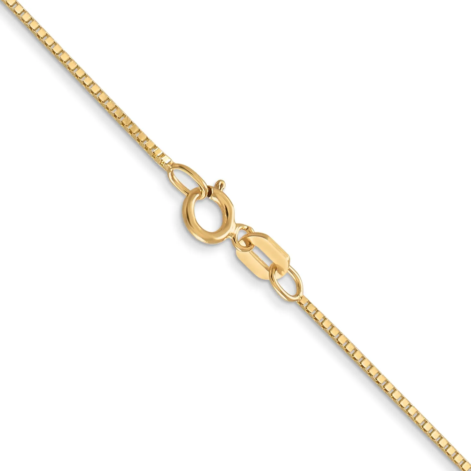 14K Gold Box Chain Necklace with Polished Finish for Women