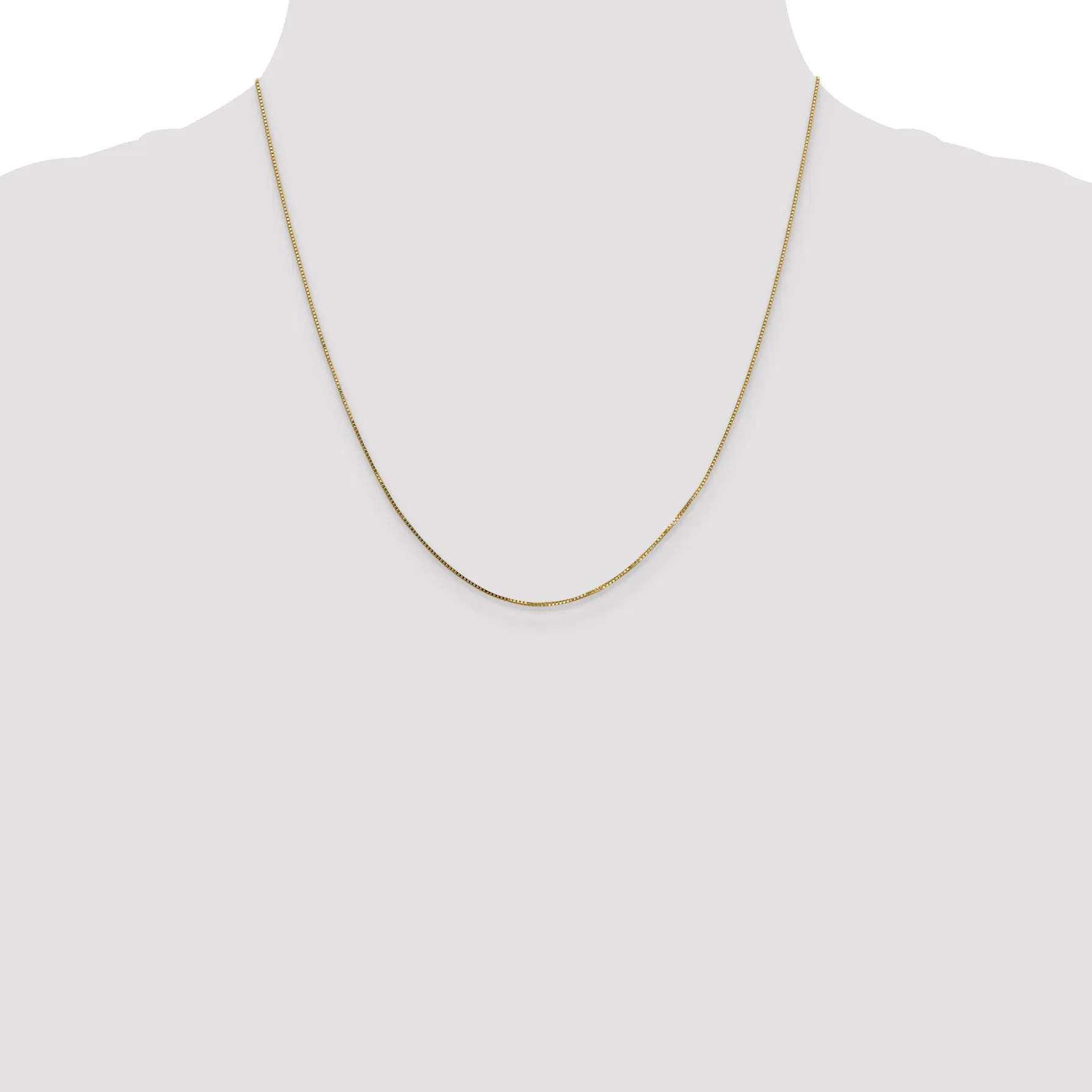 14K Gold Box Chain Necklace with Polished Finish for Women