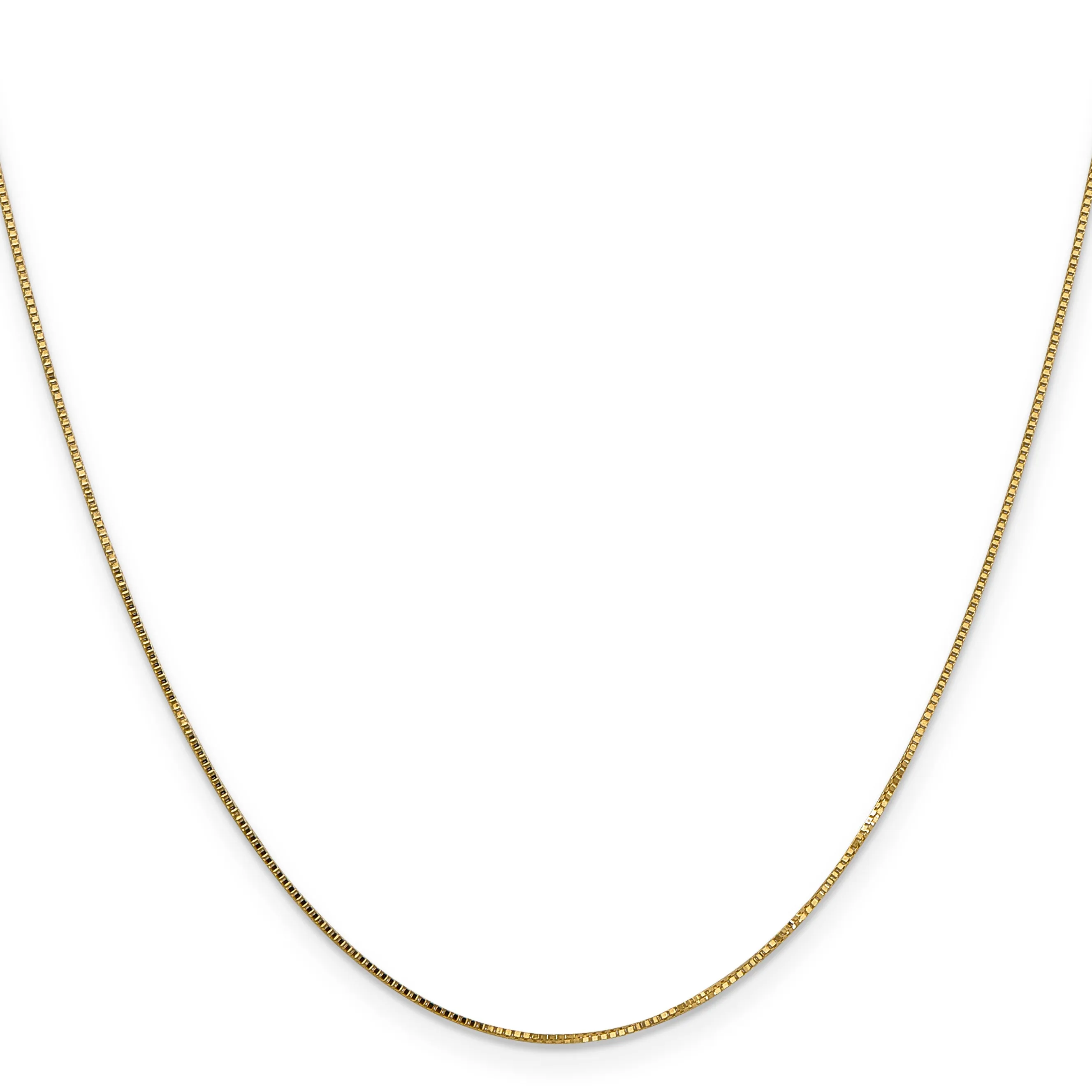 14K Gold Box Chain Necklace with Polished Finish for Women