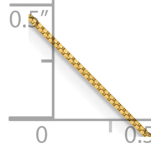 14K Gold Box Chain Necklace with Polished Finish for Women