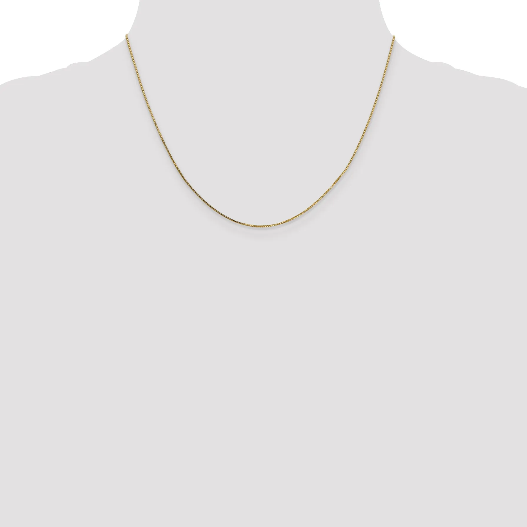 14K Gold Box Chain Necklace with Polished Finish for Women