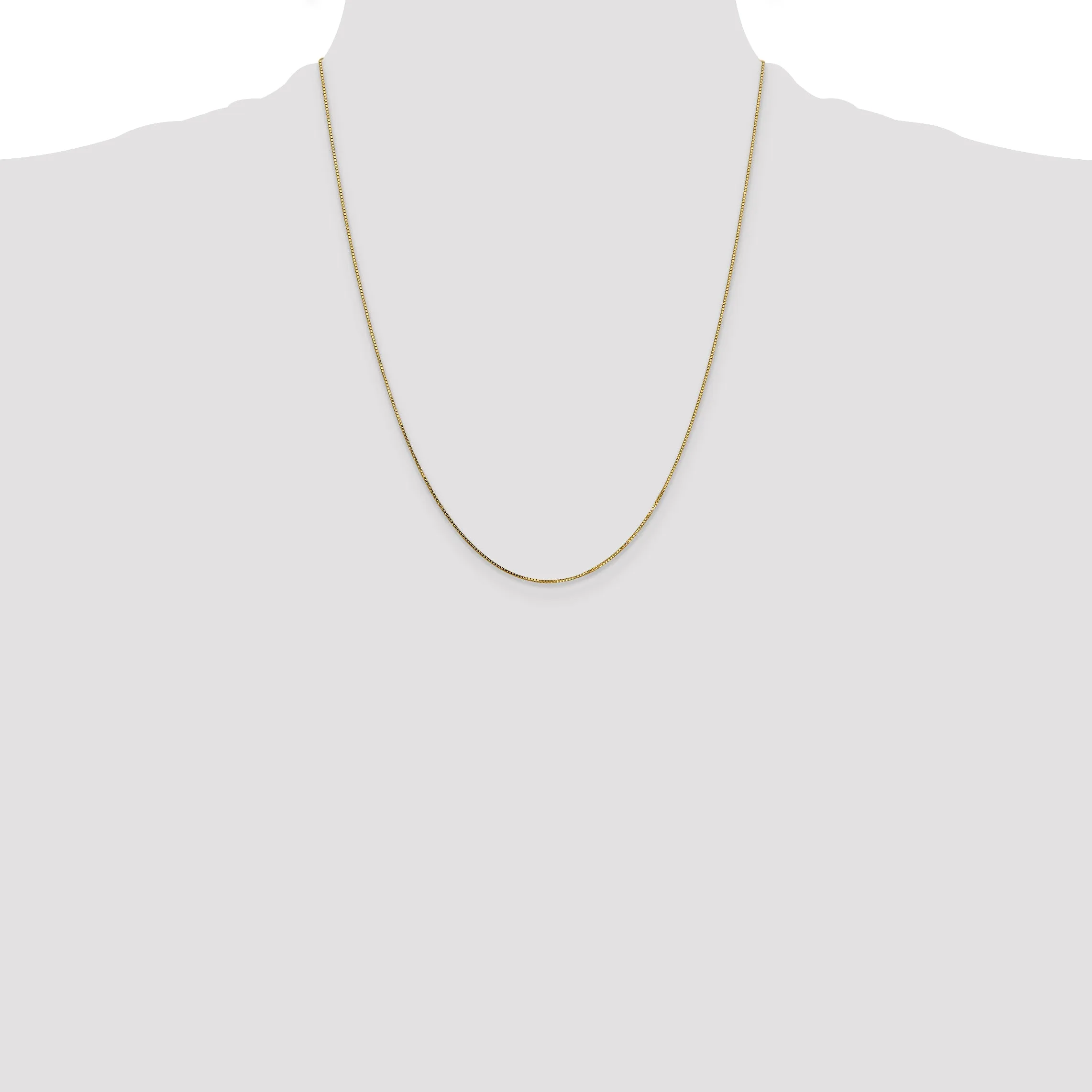 14K Gold Box Chain Necklace with Polished Finish for Women