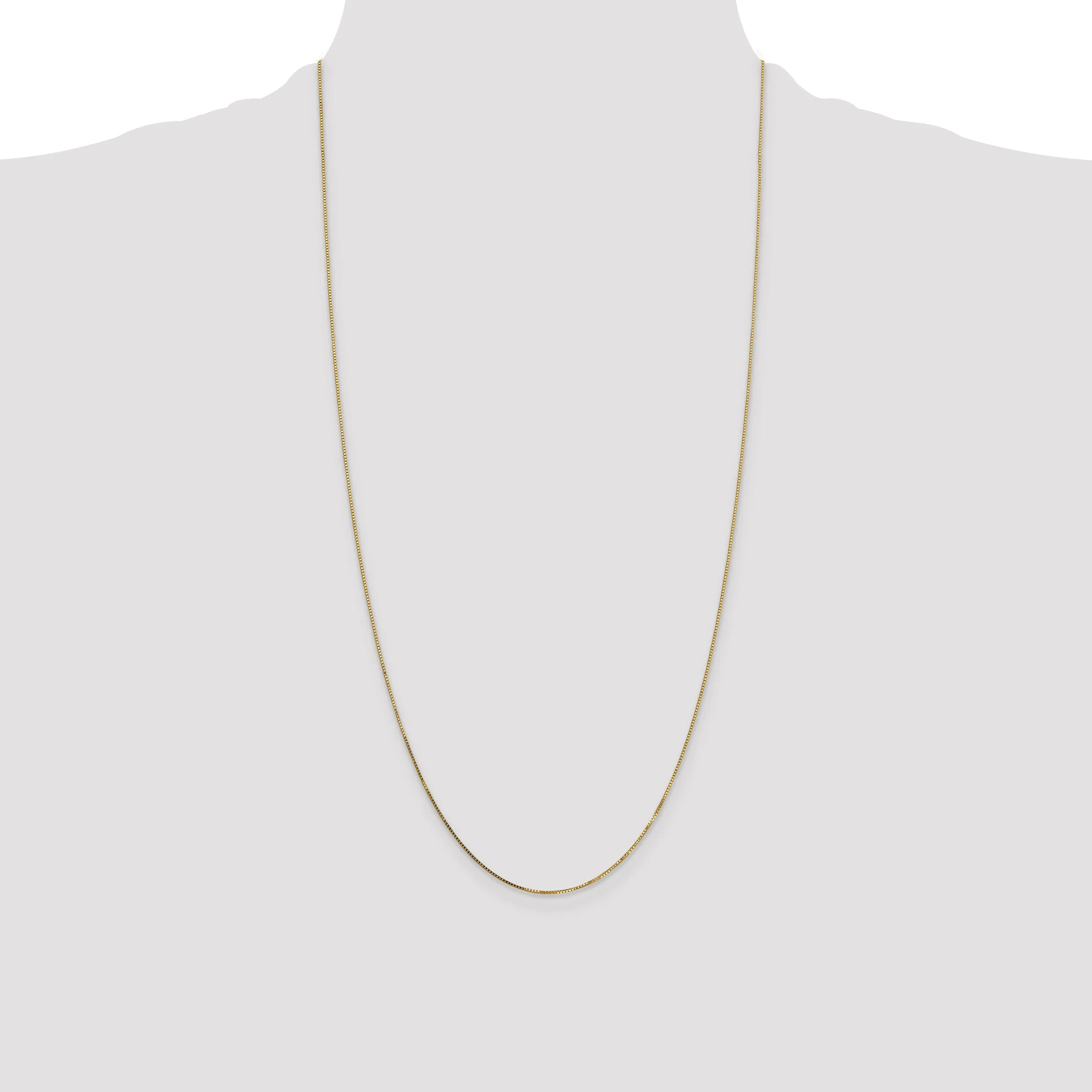 14K Gold Box Chain Necklace with Polished Finish for Women