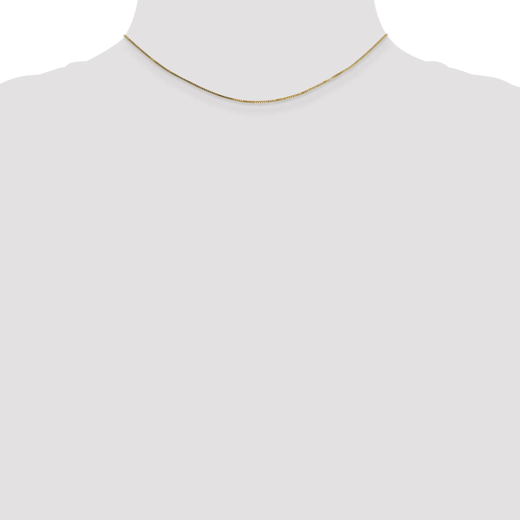14K Gold Box Chain Necklace with Polished Finish for Women