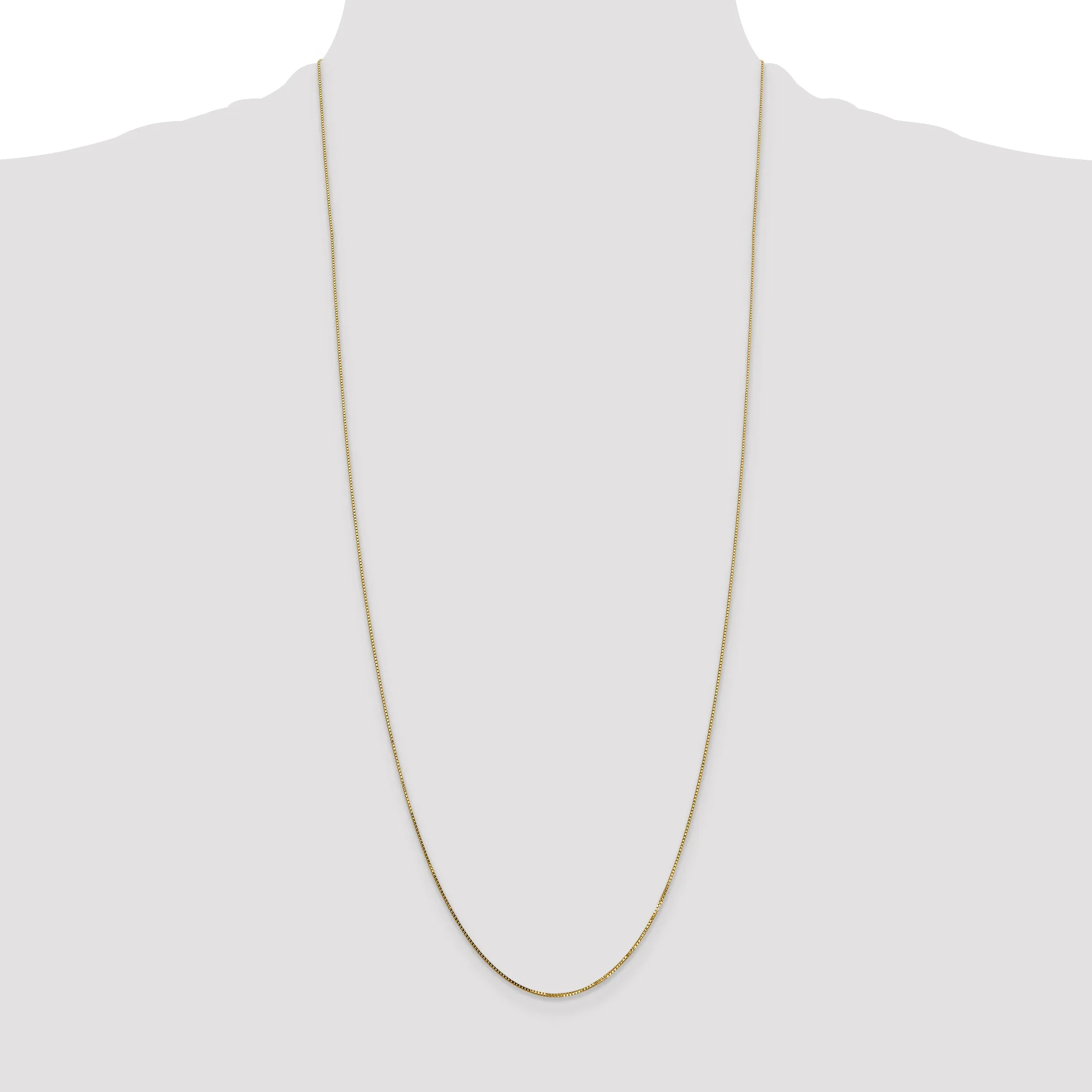 14K Gold Box Chain Necklace with Polished Finish for Women