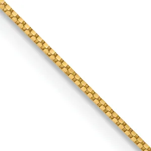 14K Gold Box Chain Necklace with Polished Finish for Women