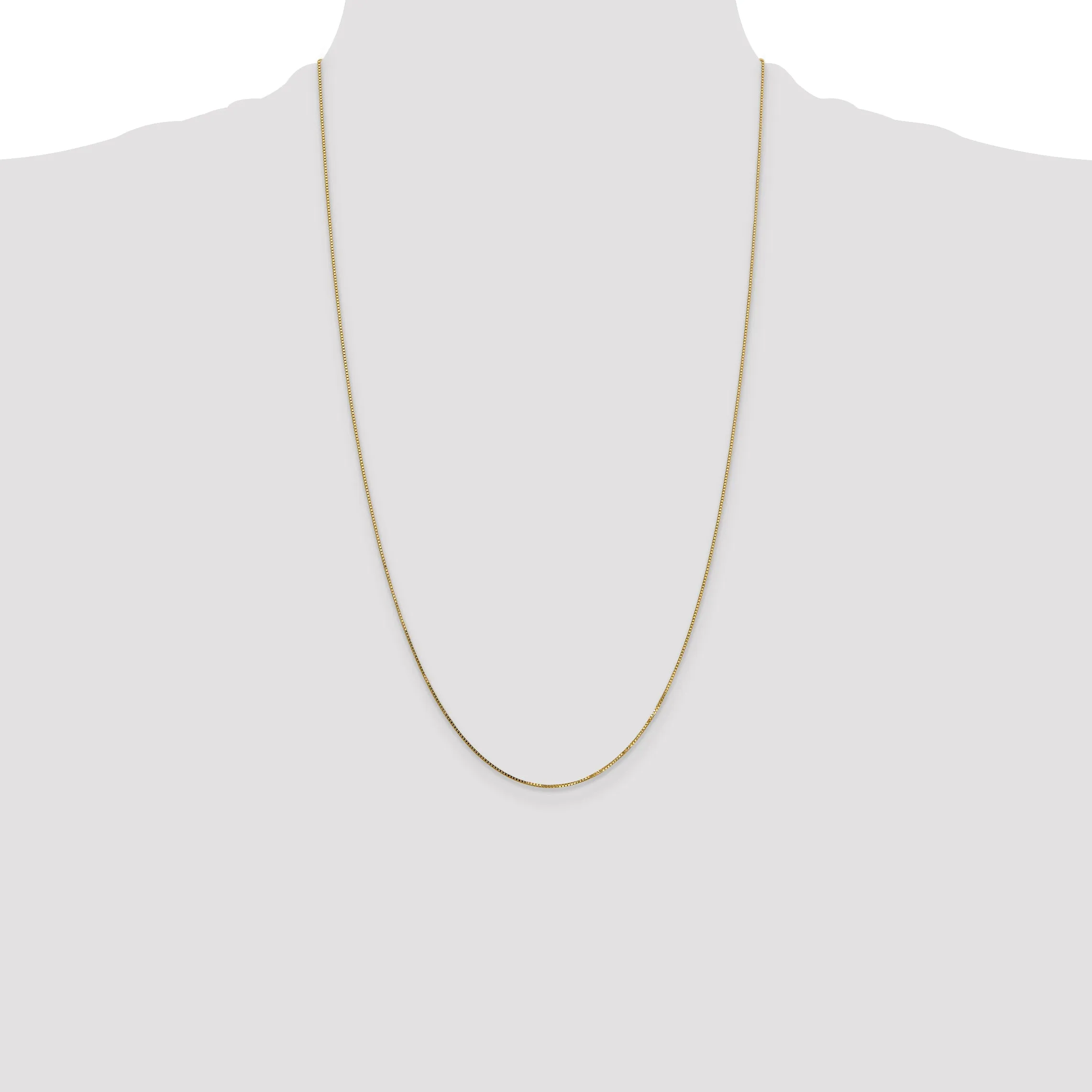14K Gold Box Chain Necklace with Polished Finish for Women