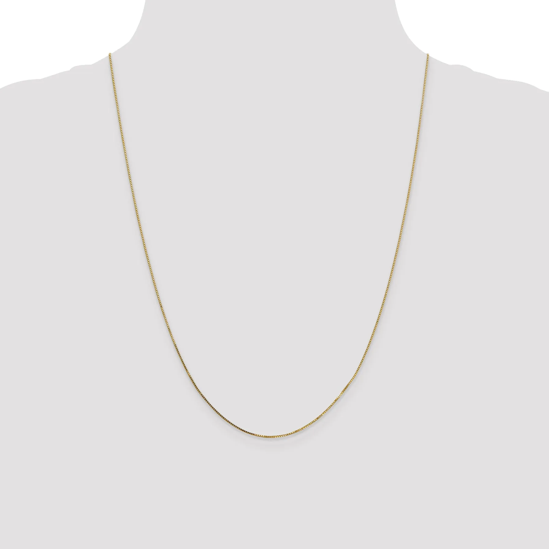 14K Gold Box Chain Necklace with Polished Finish for Women