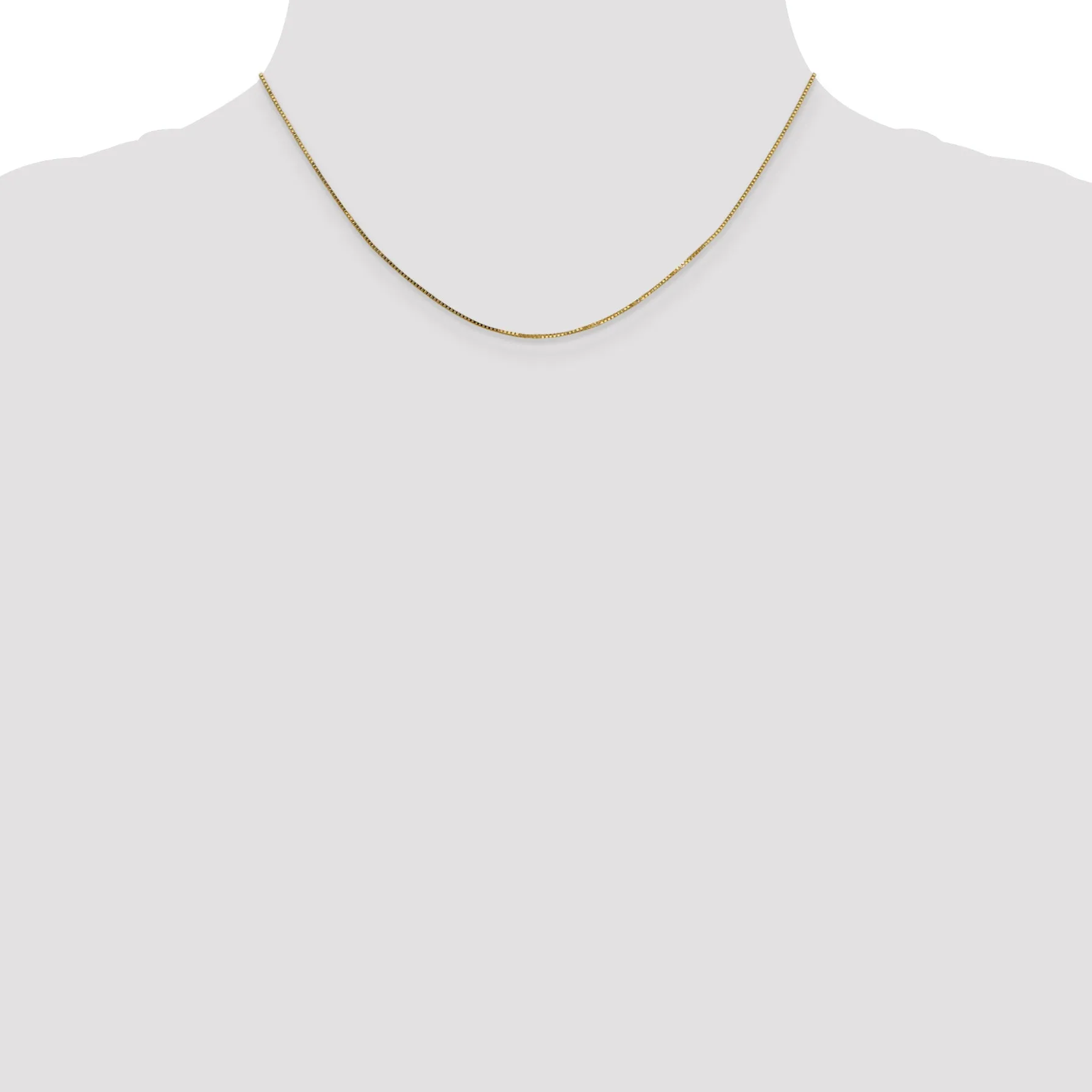 14K Gold Box Chain Necklace with Polished Finish for Women