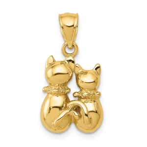 14K Gold Cat Pendant with Solid Cast Design  Elegant & Timeless Charm