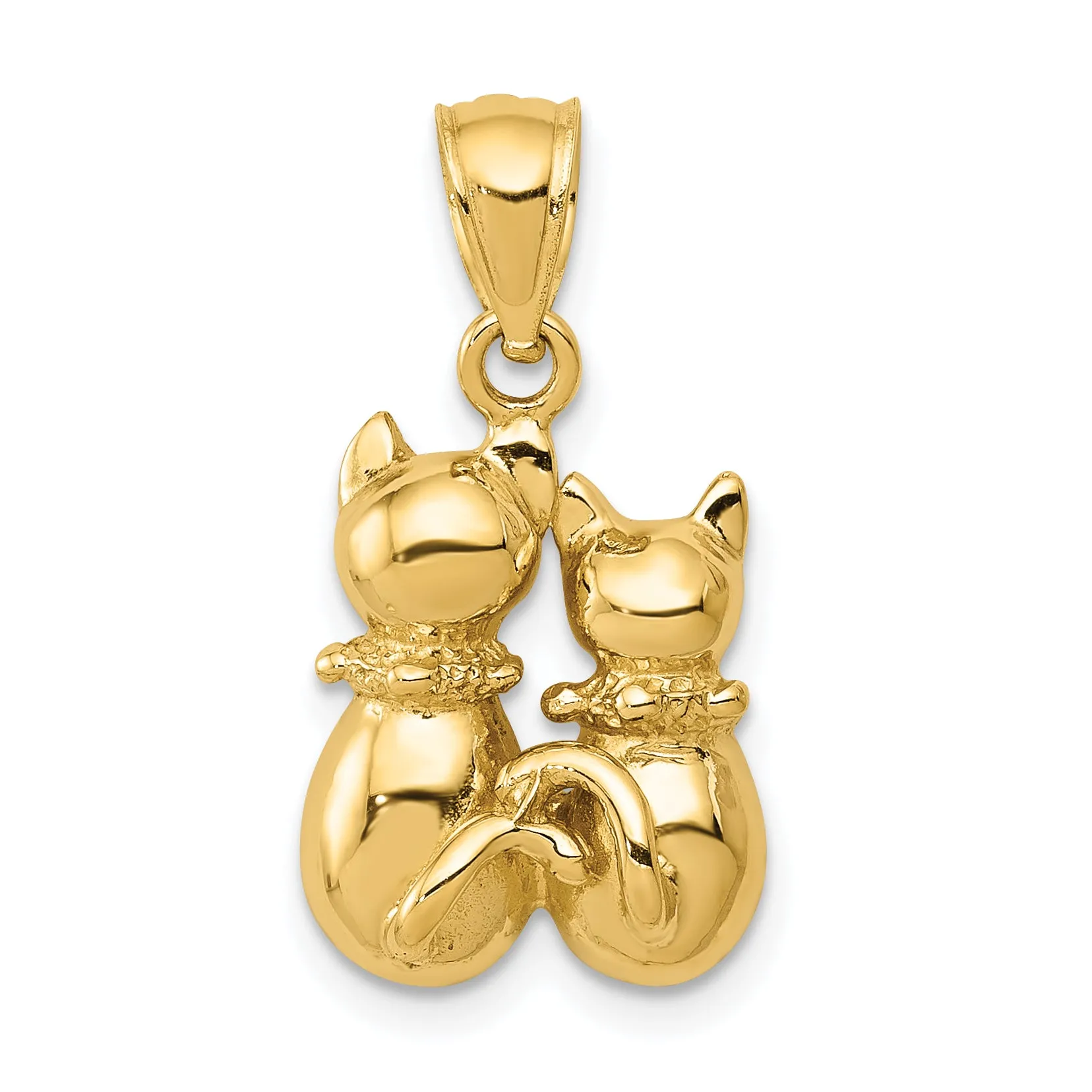 14K Gold Cat Pendant with Solid Cast Design  Elegant & Timeless Charm