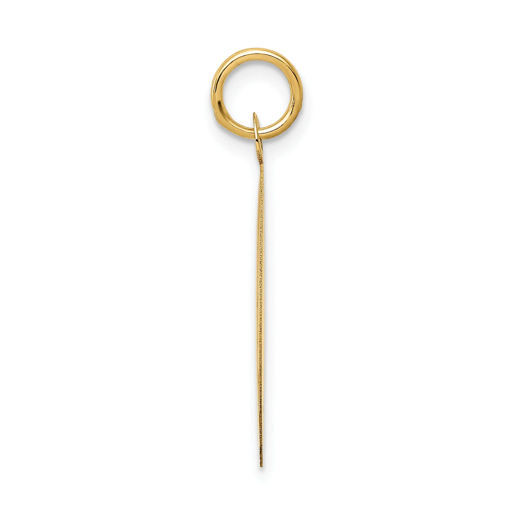 14K Gold Engravable Anniversary Charm with Polished Laser Design