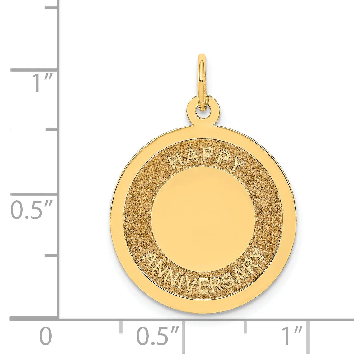 14K Gold Engravable Anniversary Charm with Polished Laser Design