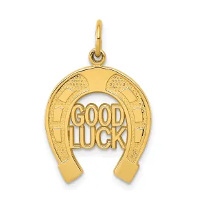14K Gold Horseshoe Charm with Polished Textured Finish