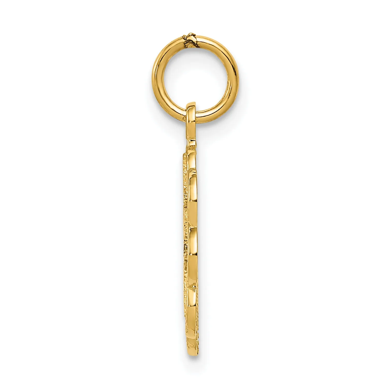 14K Gold I LOVE NANA Charm Elegant Flat Back Pendant