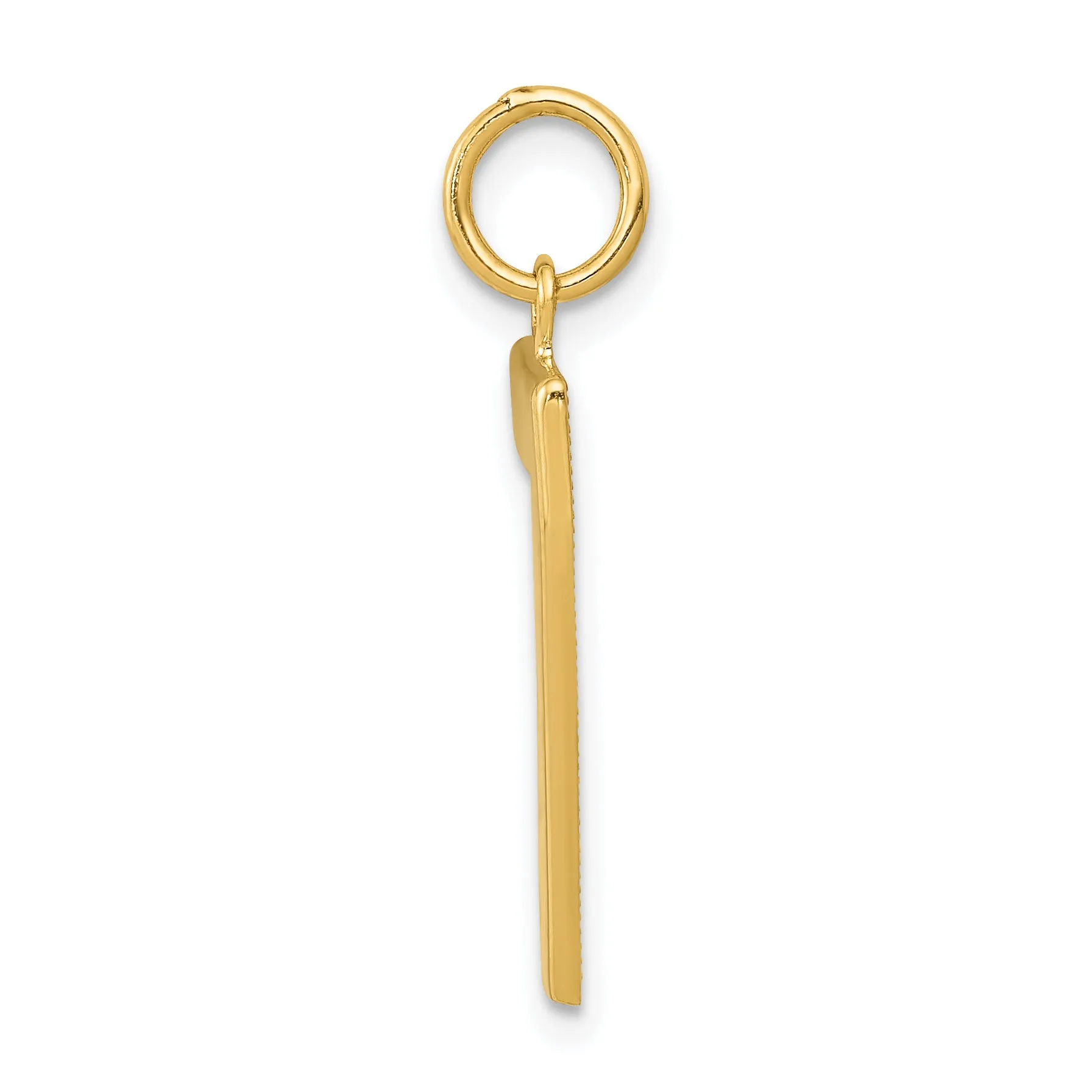 14K Gold Large Polished Number 7 Charm  Elegant Cast Design