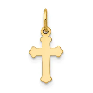 14K Gold Mini Polished Cross Charm with Flat Back  Elegant & Timeless Design
