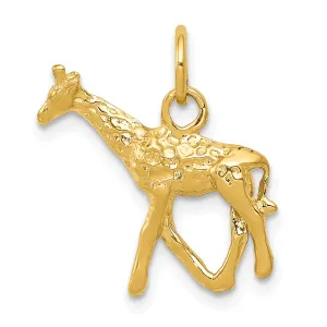 14K Gold Polished 3D Giraffe Charm Elegant Themed Pendant by Sophia Jewelers