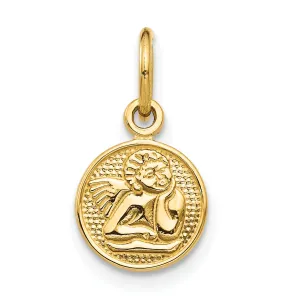 14K Gold Polished Angel Charm Elegant and Petite Design