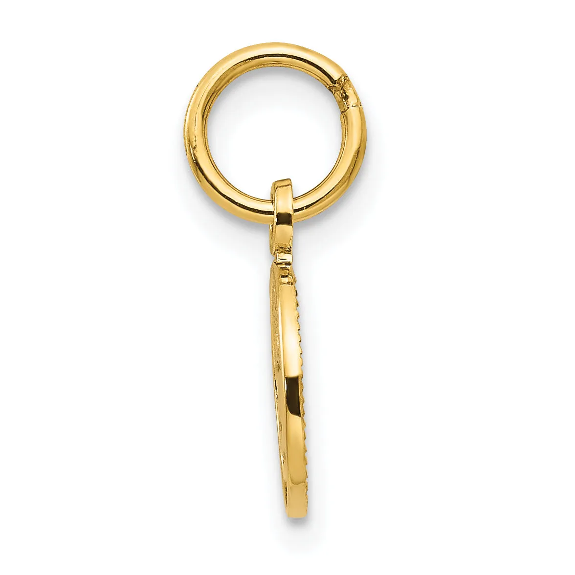 14K Gold Polished Angel Charm Elegant and Petite Design