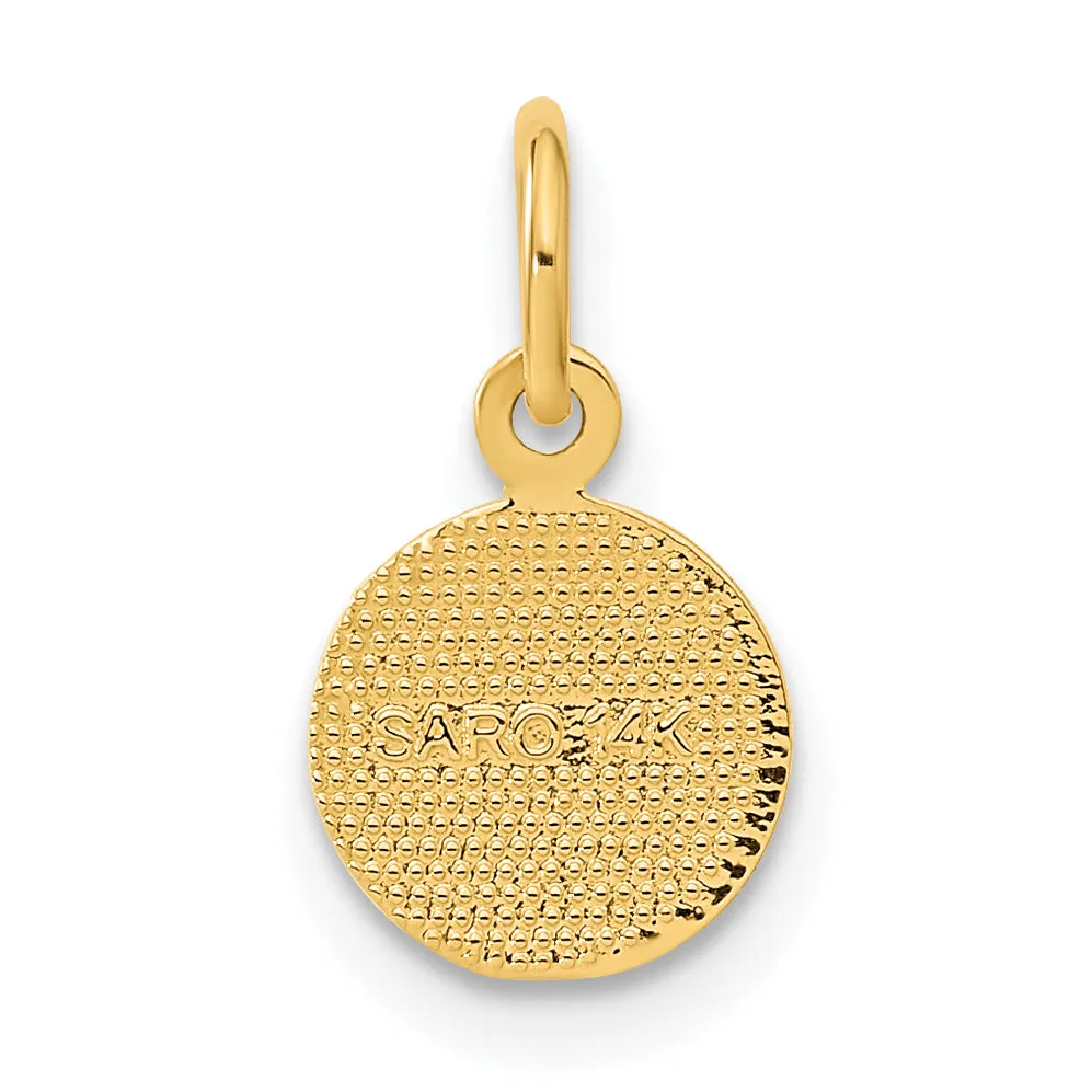 14K Gold Polished Angel Charm Elegant and Petite Design