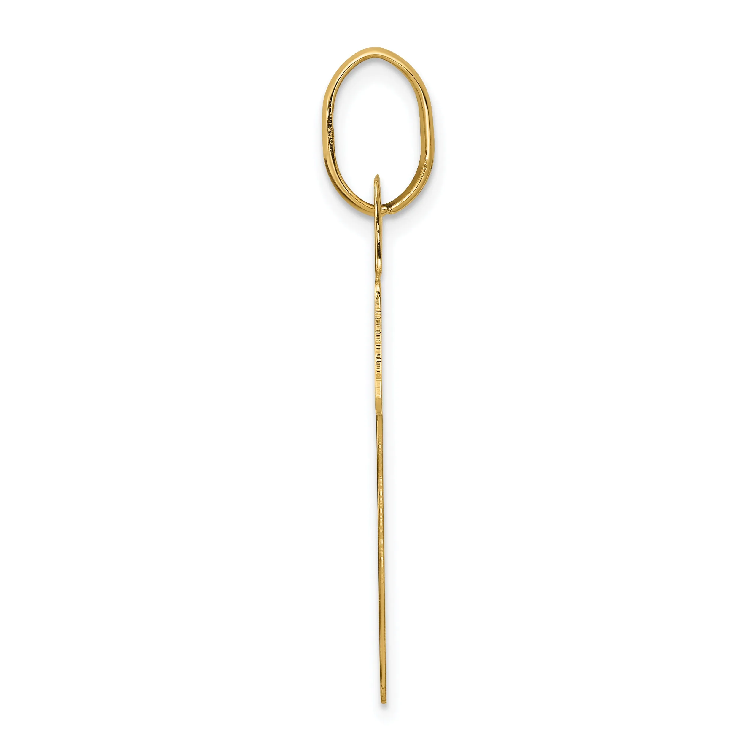 14K Gold Polished Cross Charm with Sleek Solid Design