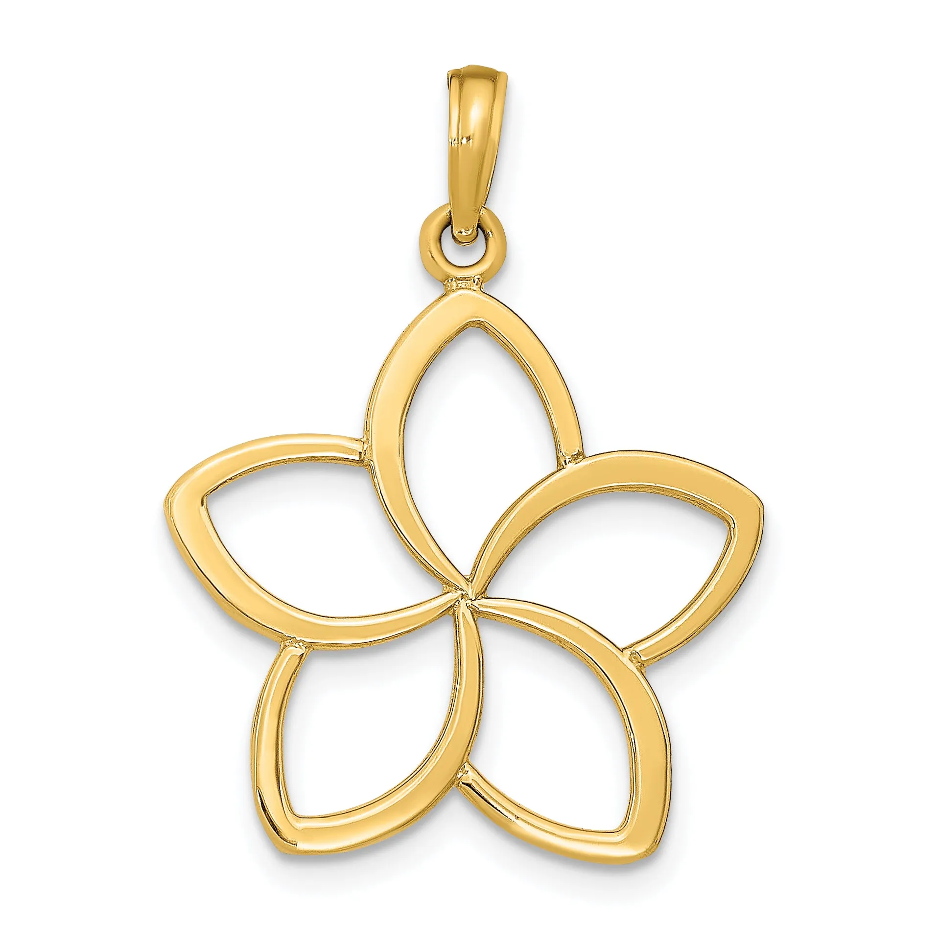 14K Gold Polished Cut-Out Flower Pendant Elegant & Timeless Design