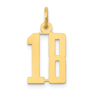 14K Gold Polished Elongated Charm Pendant, Small and Laser-Cut