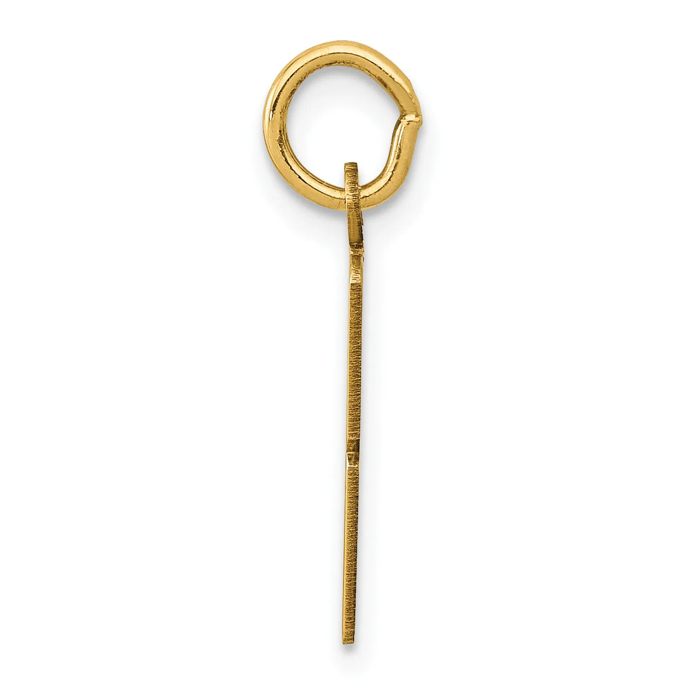 14K Gold Polished Elongated Charm Pendant, Small and Laser-Cut