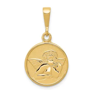 14K Gold Raphael Angel Pendant with Polished Satin Finish